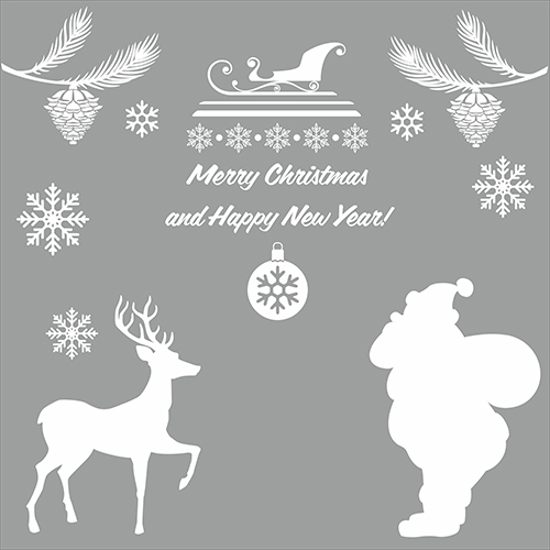 

Дизайнерская новогодняя наклейка Vivay "Merry Christmas and Happy New Year" 50x50 см (9569)
