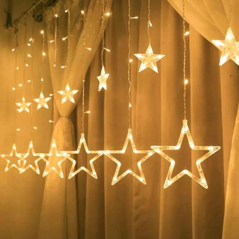 

Гирлянда светодиодная Xmas STAR CURTAIN WW