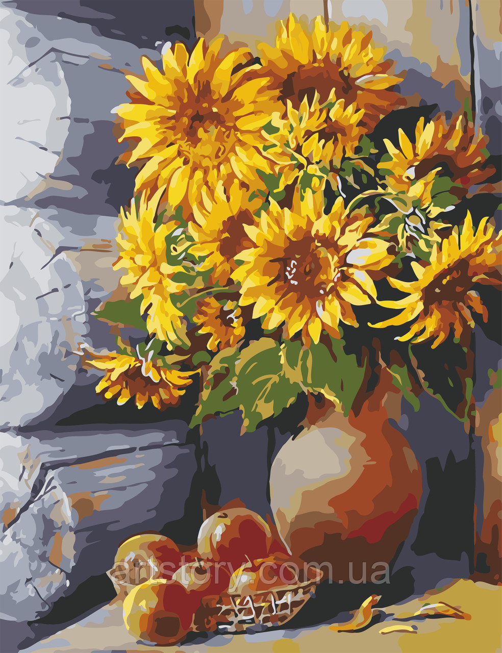 

Картина по номерам "Яркие подсолнухи" 50*65см в коробке (AS0653)