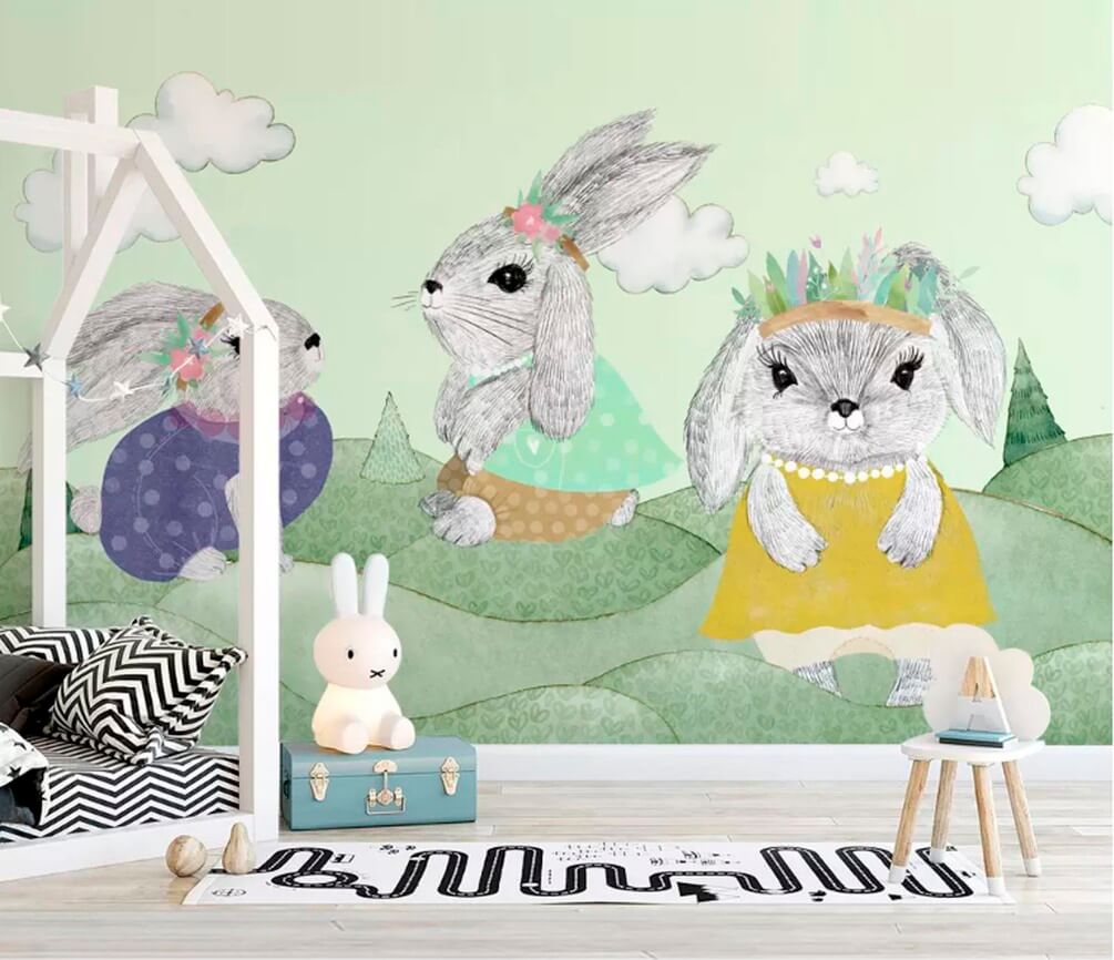 

Фотообои Арт-Обои Зайчихи на полянке №dec-1392 Фреска