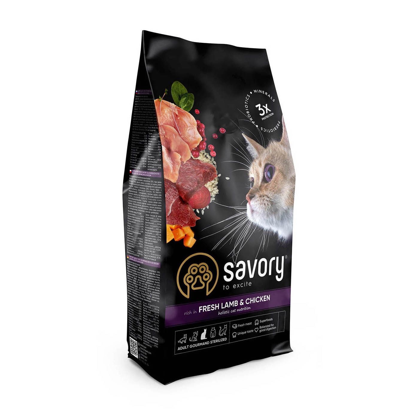 

Сухой корм Savory Fresh Lamb & Chicken для кастрированных котов со свежим мясом ягненка и курицы 8 кг (30129)