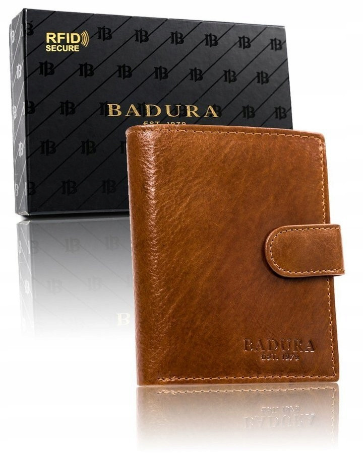 

Мужской кожаный кошелек Badura с RFID 12,5 х 10 х 2,5 - светло-коричневый.