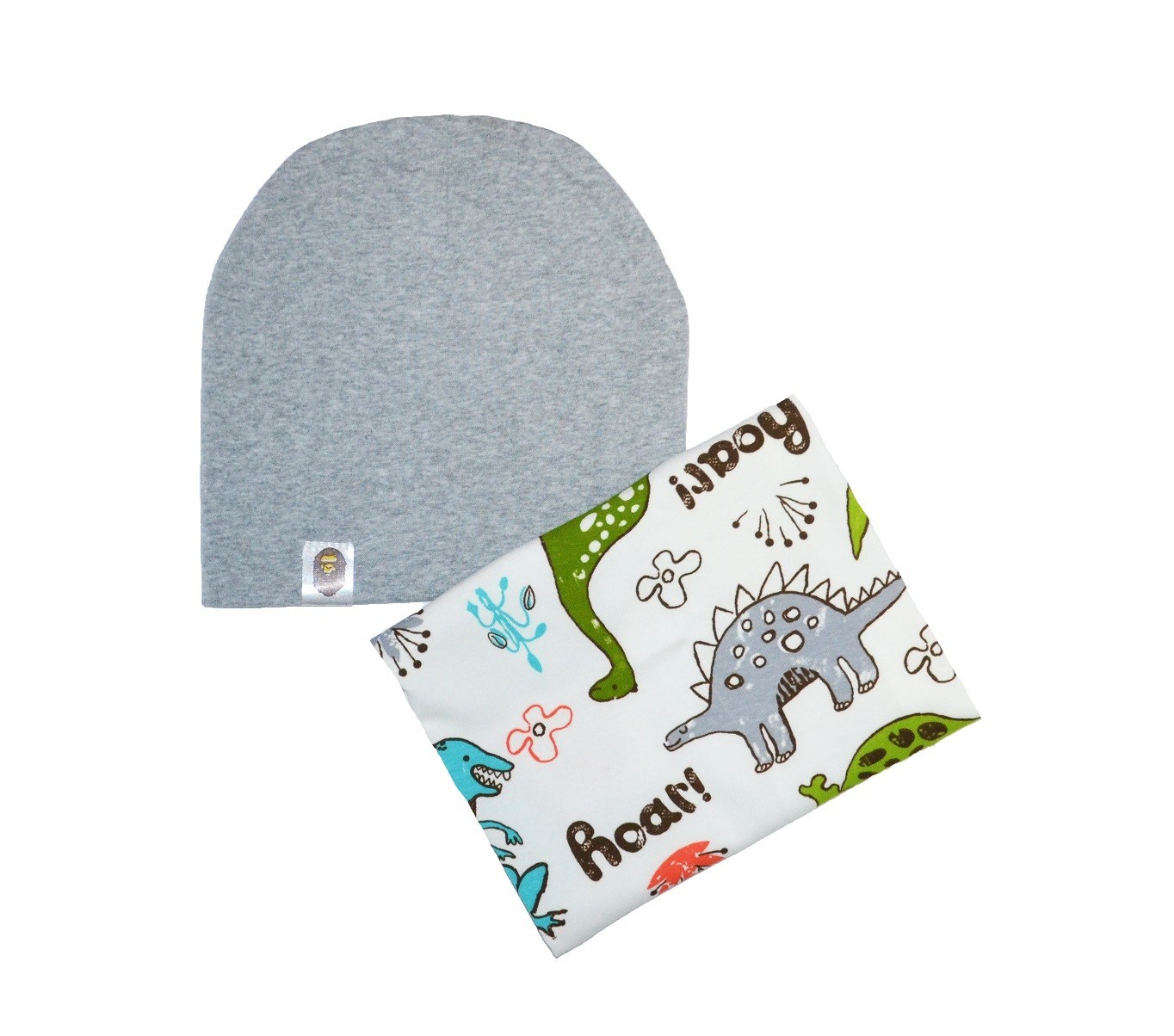 

Комплект Sweet Hats шапка и шарф-снуд динозавры серый 52 см (НУБ-01-314)