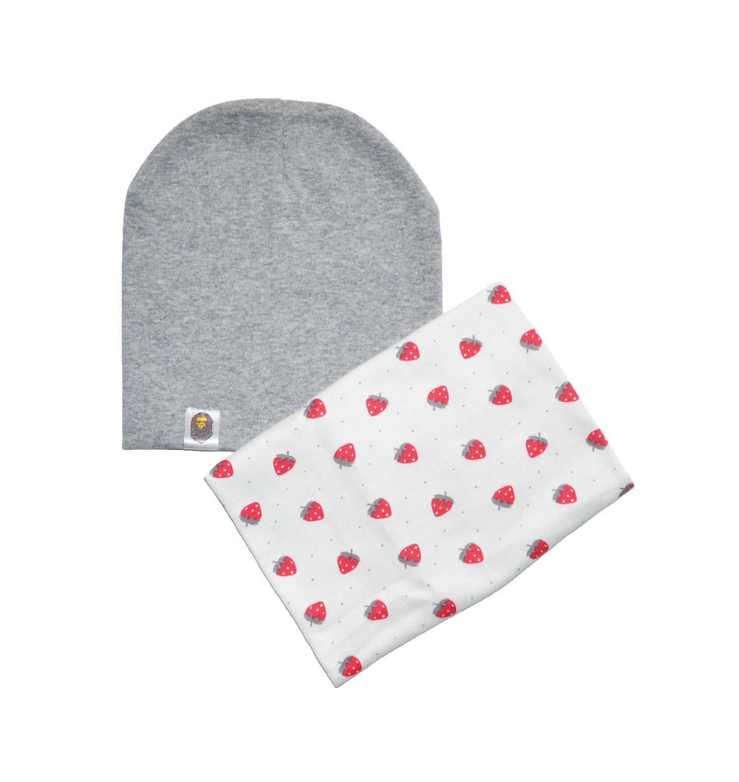 

Комплект Sweet Hats шапка и шарф-снуд клубничка серо-белый 54 см (НУБ-01-458)