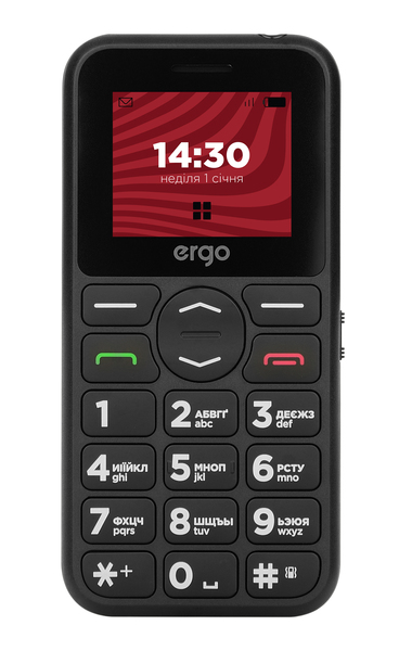 

Мобільний телефон ERGO R181 Dual Sim Black (R181 black)