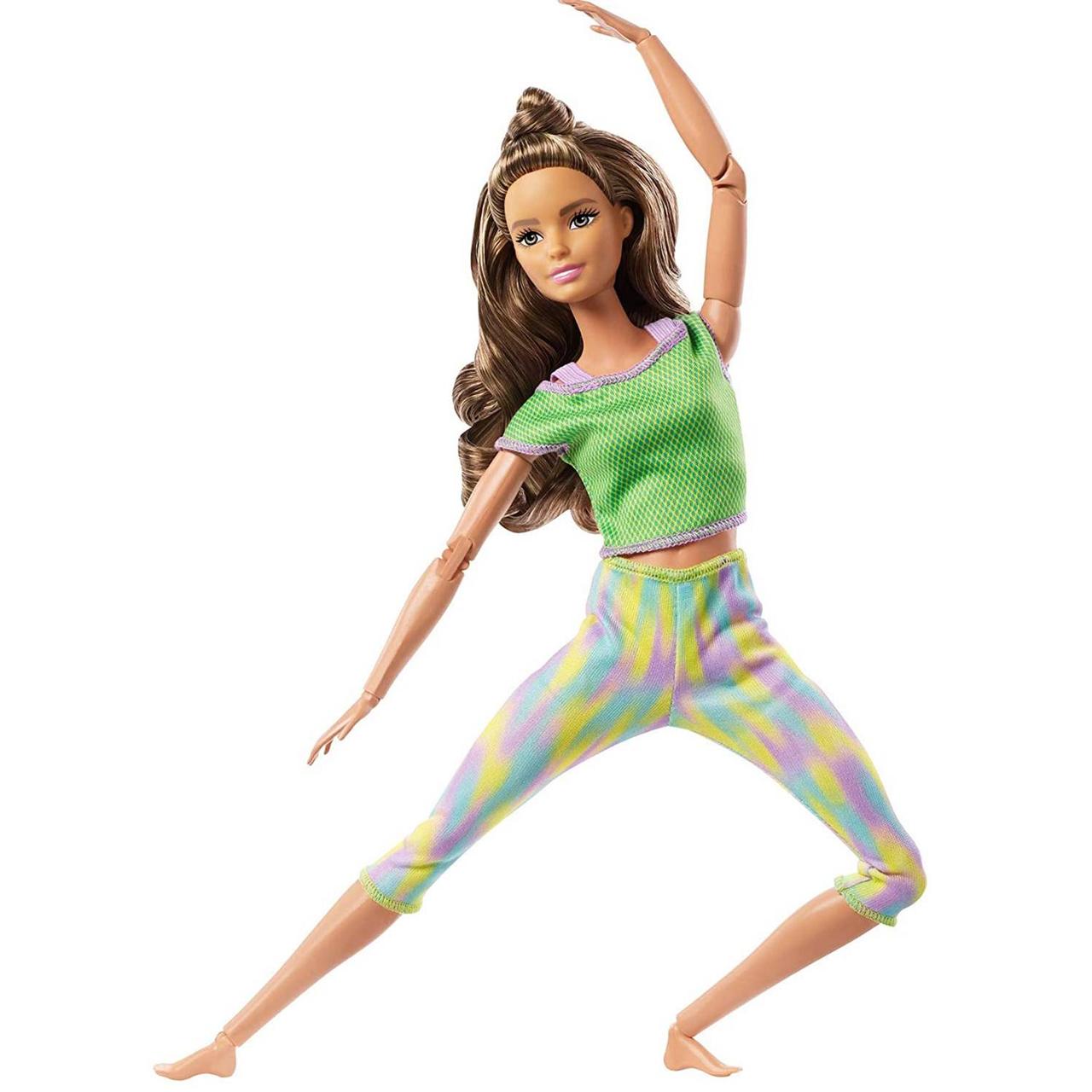 

Кукла Барби Йога Шатенка в салатовой футболке Barbie Made to Move GXF05