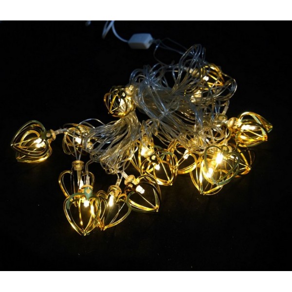 

Гирлянда Сердечко на батарейках Теплый свет 2 м 10 LED