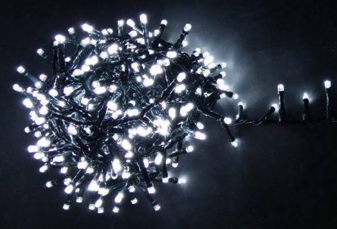 

Гирлянда светодиодная 25 м на 500 LED, черный шнур (Белый) DTMA