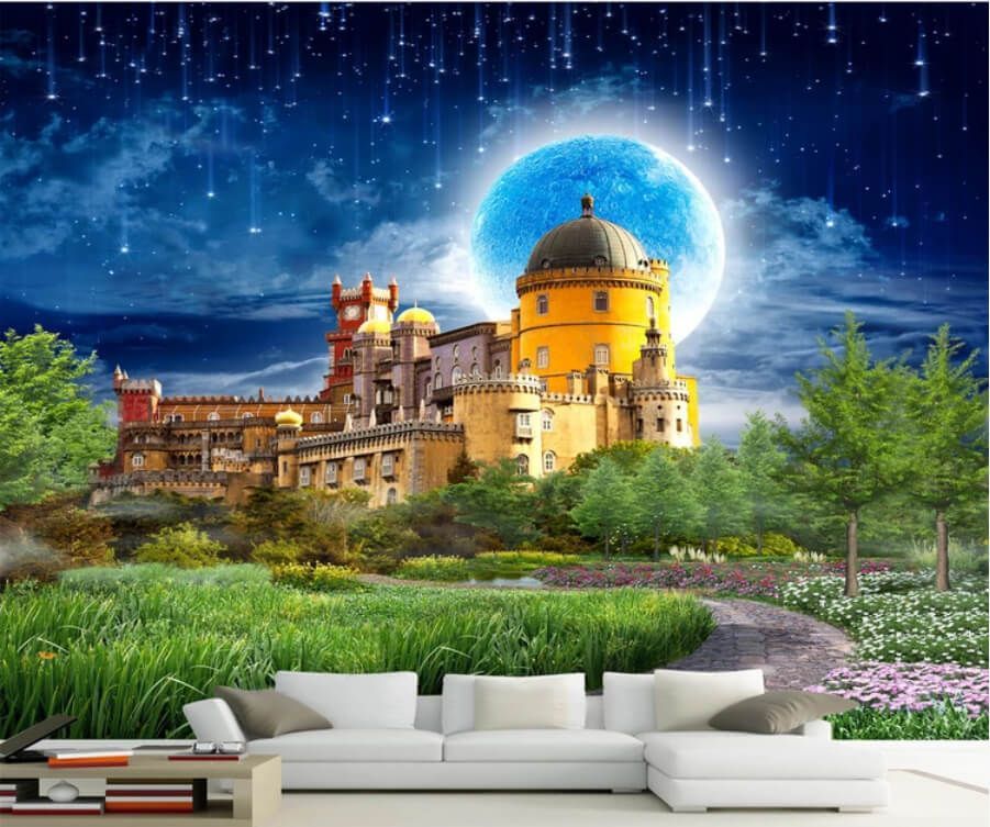 

Фотообои Арт-Обои Огромная луна над замком №dec-2067 Мелкий песок