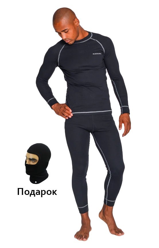 

Комплект термобелья мужской повседневный Rough Radical Rock чёрный с серой строчкой XXL