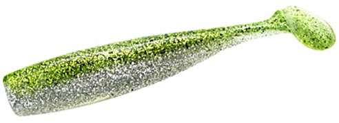 Leurre Lunker City Shaker 3.25" – Salt/Pepper Queue Chartreuse – Pêche Carnassier – Lot De 8
