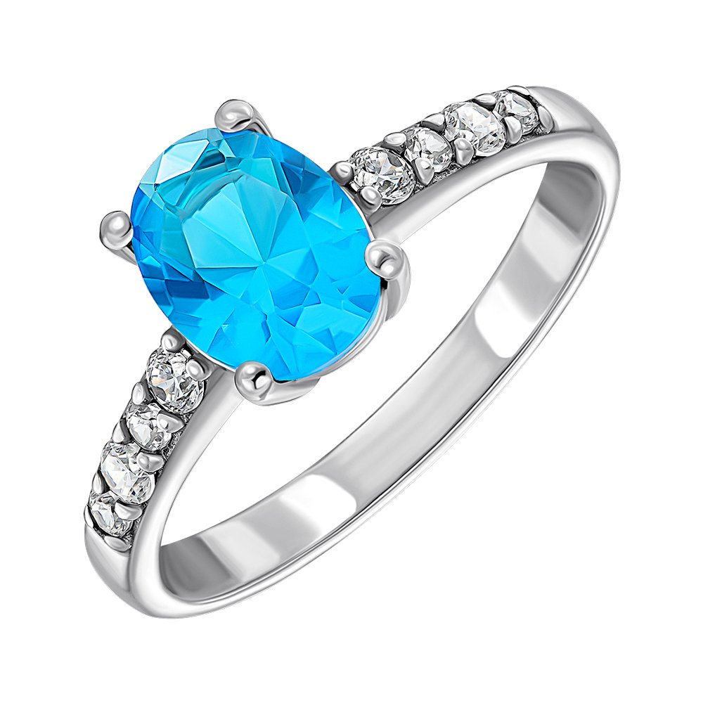 

Серебряное кольцо с кварцем и фианитами 000145694 16.5 размера