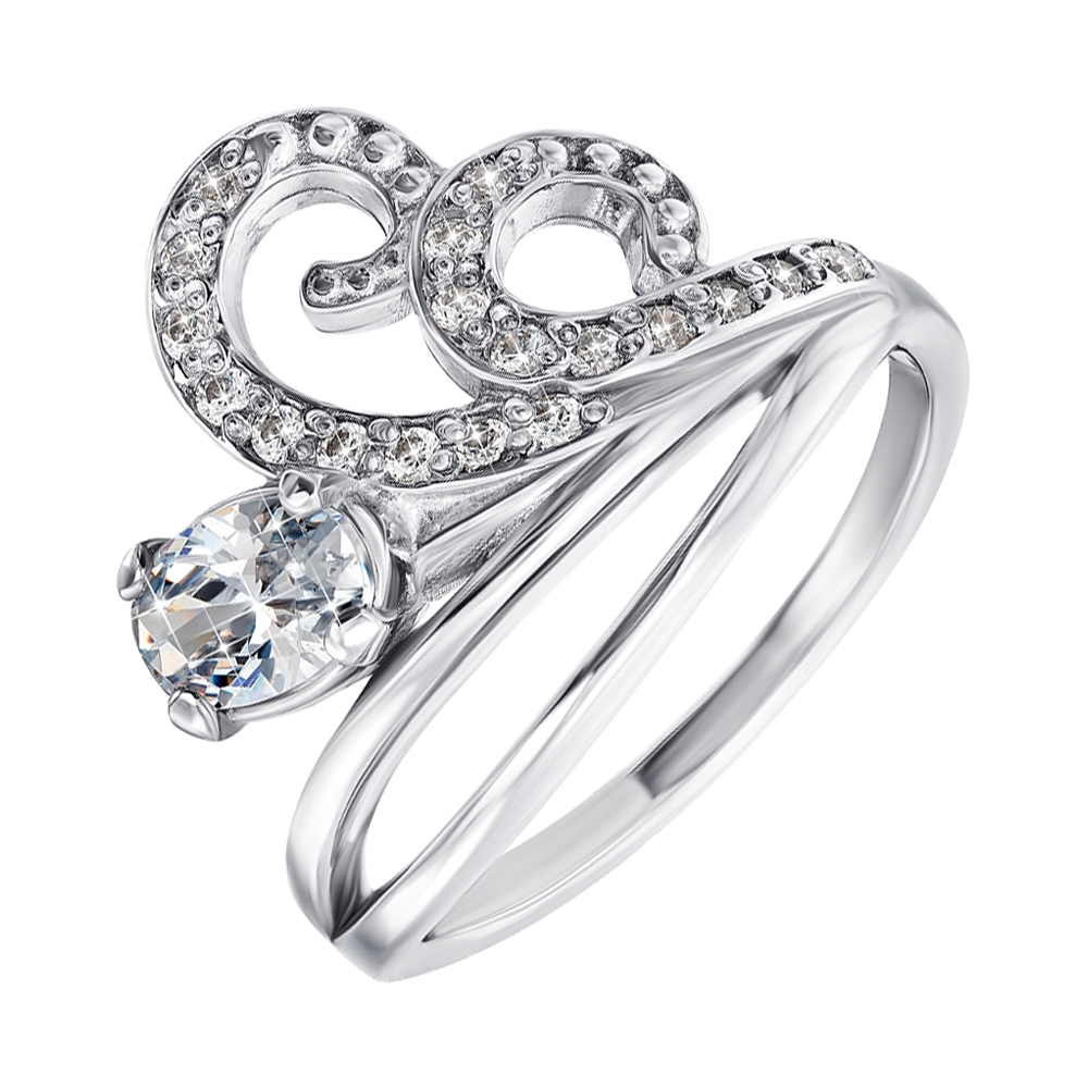 

Серебряное кольцо с цирконием 000141139 18.5 размера