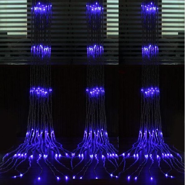 

Гирлянда светодиодная Занавес-Водопад 2.5 на 1.5 метра 360 led 12 линий синий