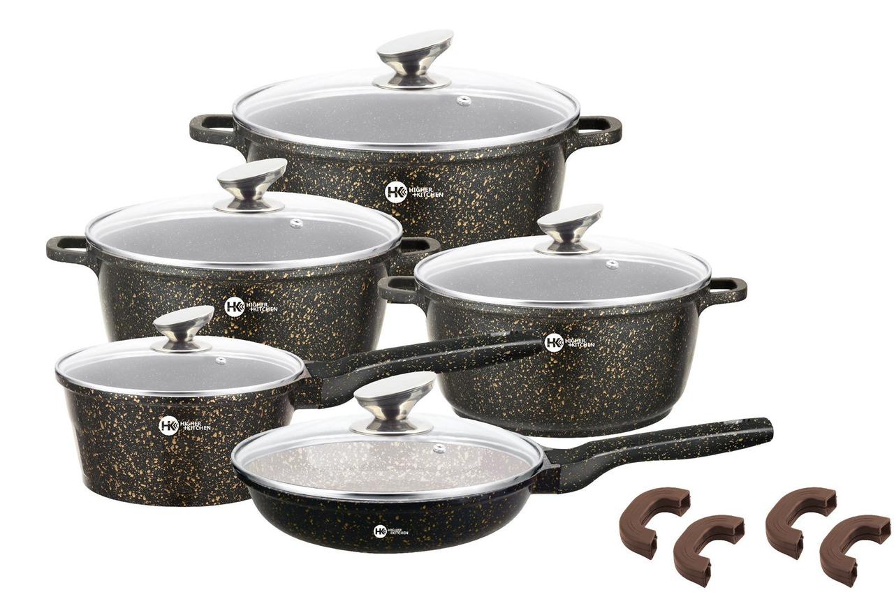 

Набор посуды с гранитным антипригарным покрытием Higher Kitchen HK-305 Brown