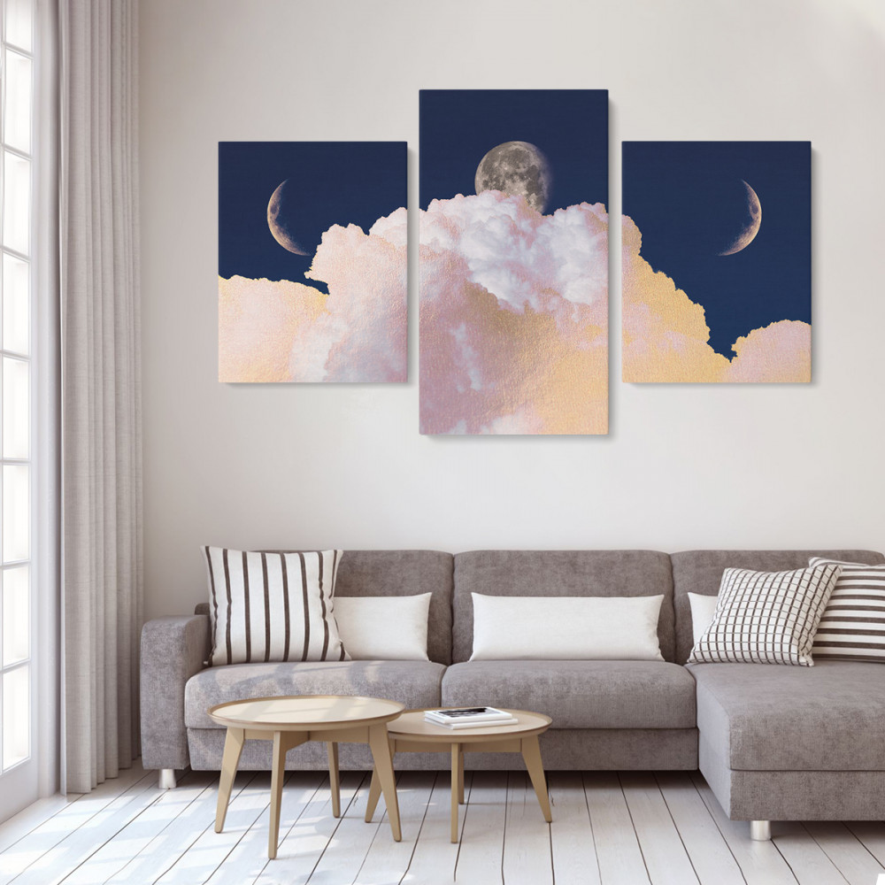 

Модульная картина из трех частей Malevich Store Розовые облака 141x90 см