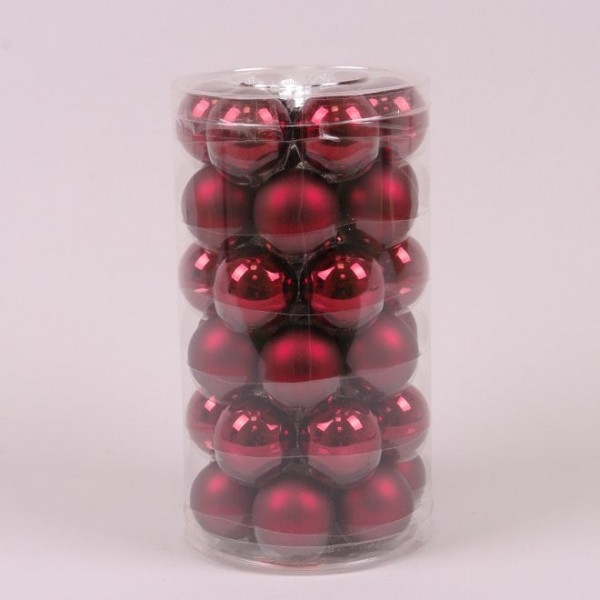 

Шарики стеклянные 3,8 см. темно-красные (36 шт.) Flora 44571 (NAT09413)