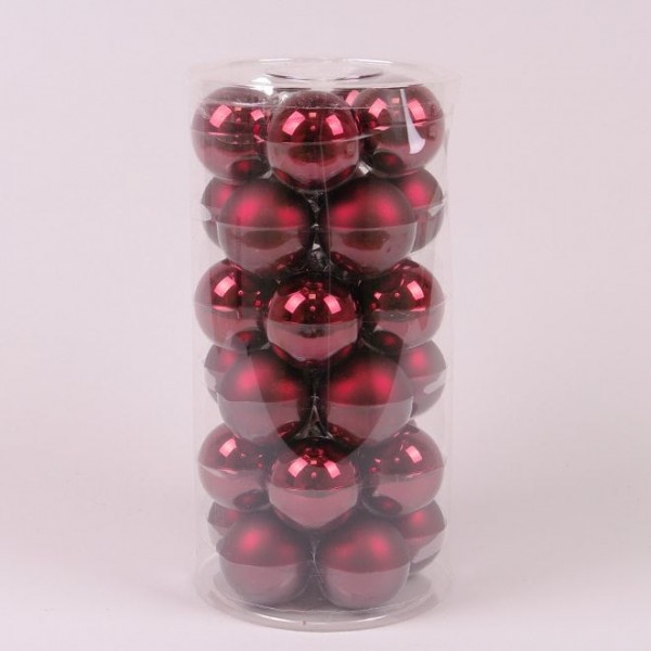 

Шарики стеклянные 5,7 см. темно-красные (30 шт.) Flora 44589 (NAT09433)