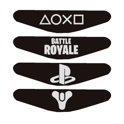 

Наклейка RMC PlayStation 4 На Світлову Панель PS Icons + PlayStation + BattleRoyale + Destiny Black Новый