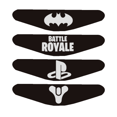 

Наклейка RMC PlayStation 4 На Світлову Панель Batman + PlayStation + BattleRoyale + Destiny Black Новый