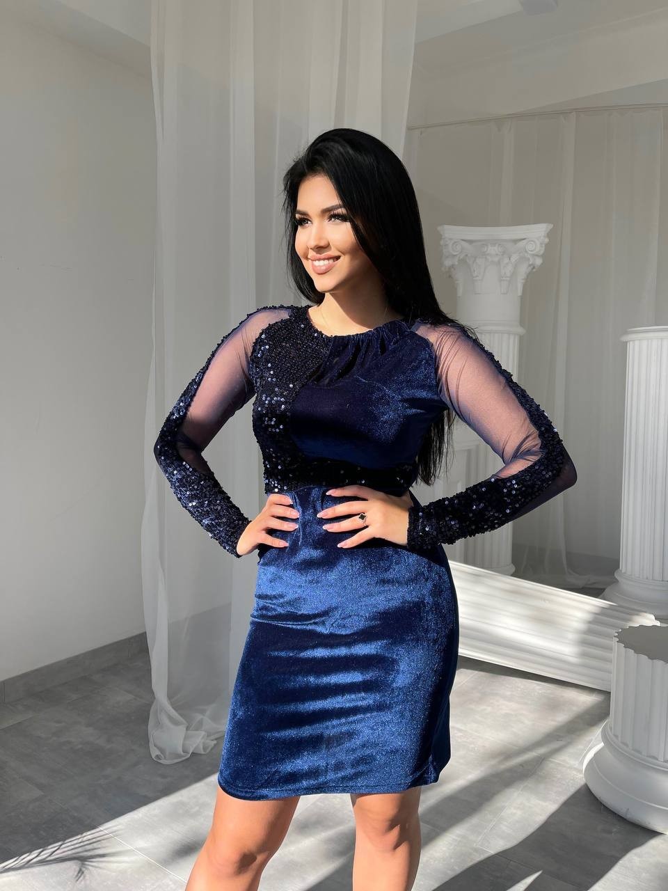 

Платье Beauty Kris 1262-4-48 48 синее