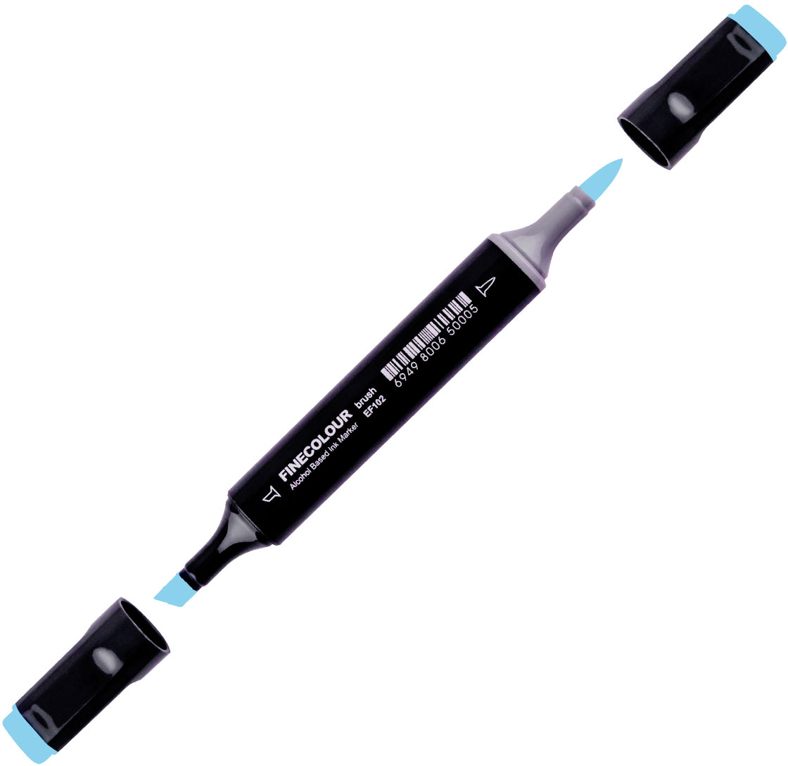 

Маркер Finecolour Brush спиртовой 090 голубая лагуна BG90 (EF102-90)