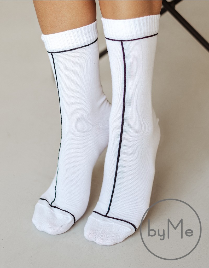 

Носки Byme Black line 35-38 Белые с черным