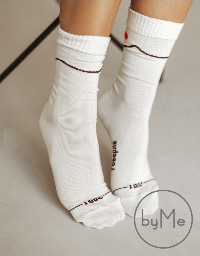 

Носки Byme Говерла -38 Белые с коричневым, Носки Byme Говерла 35-38 Белые с коричневым