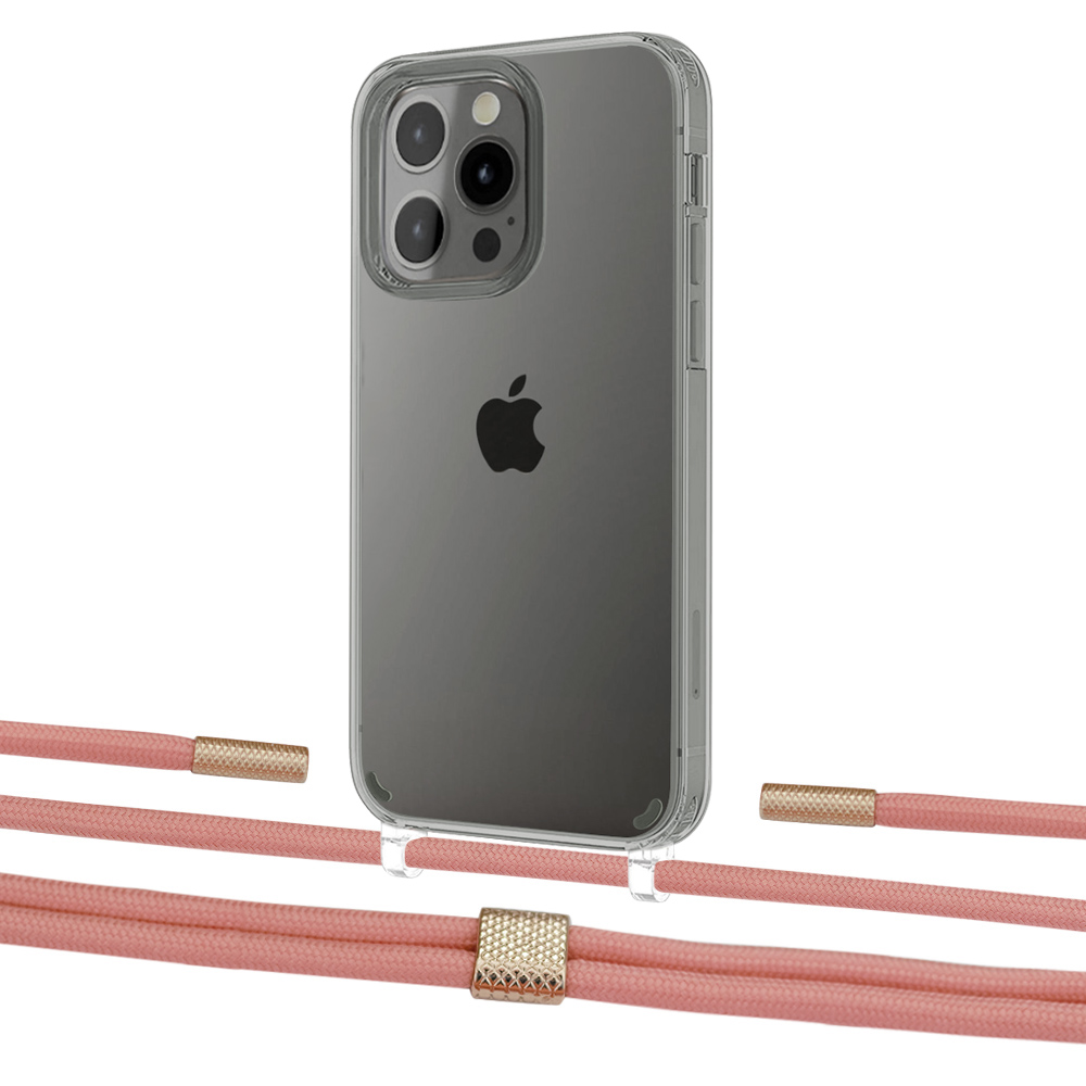 

Чехол Upex Crossbody Protection Case для iPhone 13 Pro Crystal with Twine Cantaloupe and Fausset Gold
