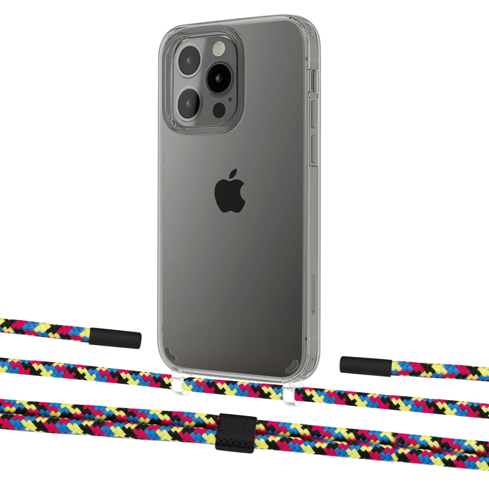 

Чехол Upex Crossbody Protection Case для iPhone 13 Pro Max Crystal with Twine Critical Camouflage and Fausset Matte Black