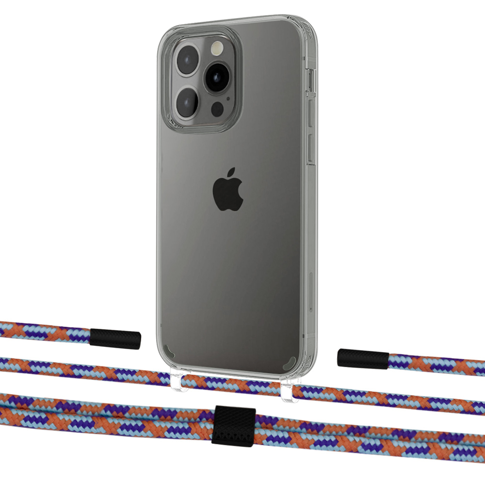 

Чехол Upex Crossbody Protection Case для iPhone 13 Pro Crystal with Twine Blue Sunset and Fausset Matte Black