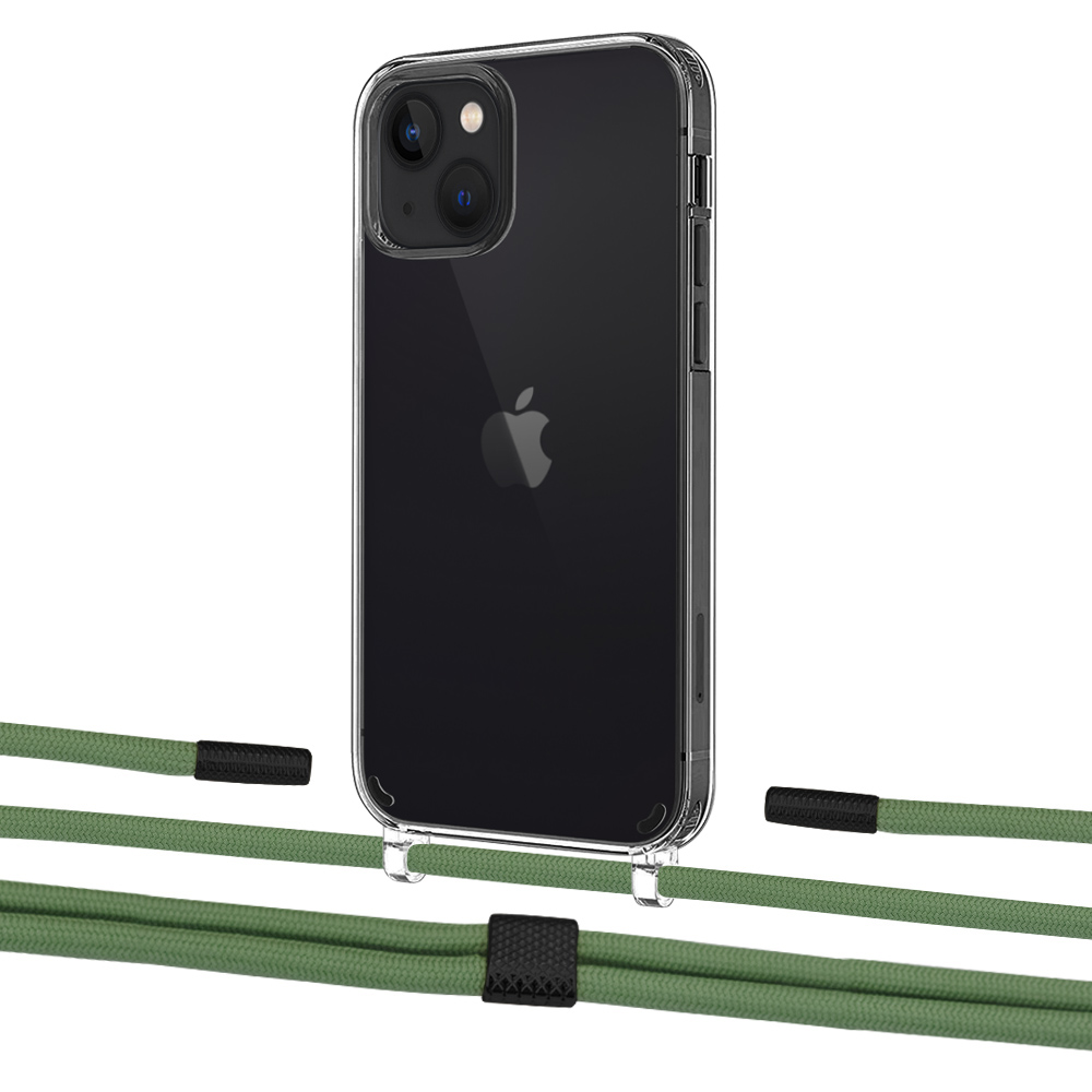 

Чехол Upex Crossbody Protection Case для iPhone 13 mini Crystal with Twine Mint and Fausset Matte Black