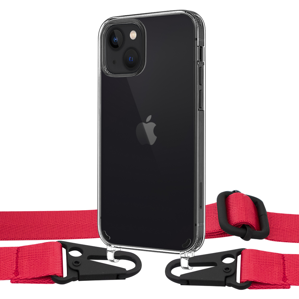 

Чехол Upex Crossbody Protection Case для iPhone 13 mini Crystal with Harness Red