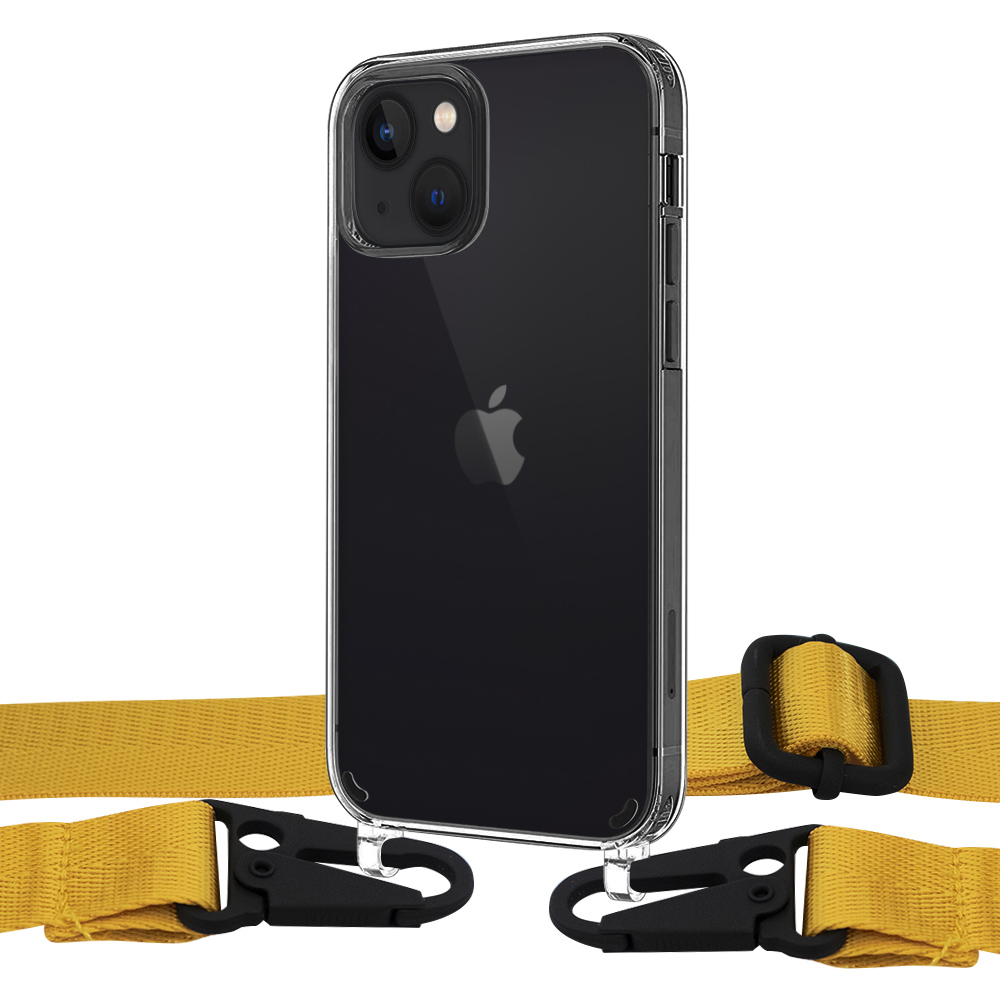 

Чехол Upex Crossbody Protection Case для iPhone 13 Crystal with Harness Pineapple
