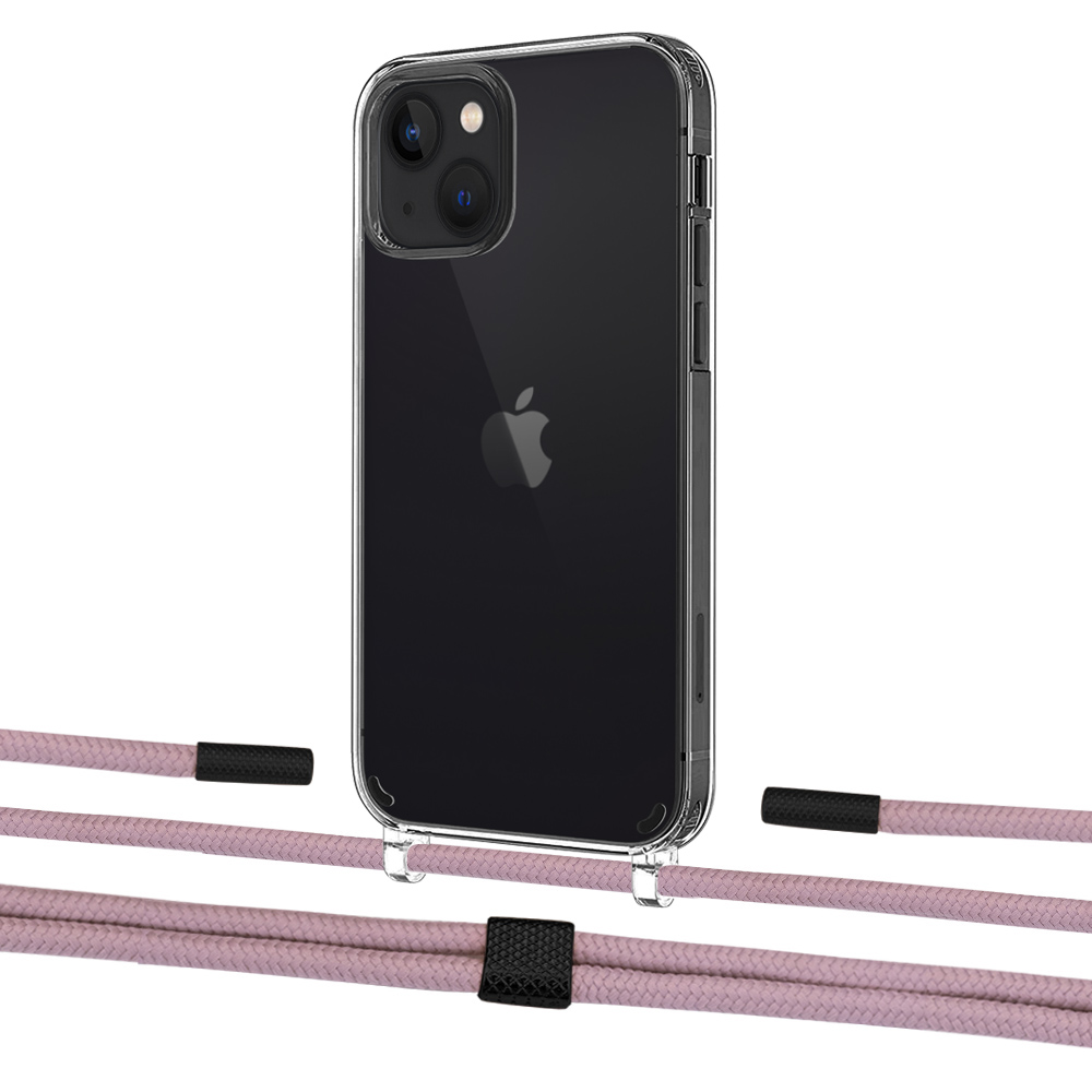 

Чехол Upex Crossbody Protection Case для iPhone 13 mini Crystal with Twine Rose Gold and Fausset Matte Black