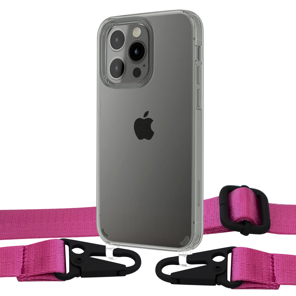

Чехол Upex Crossbody Protection Case для iPhone 13 Pro Crystal with Harness Magenta
