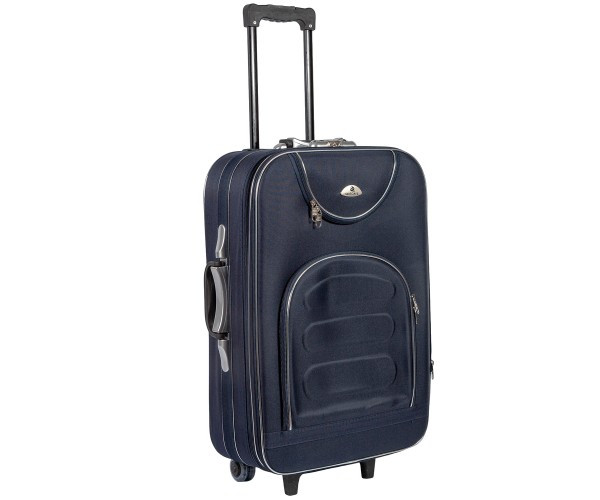 

Текстильный чемодан средний Suitcase на колесах синий
