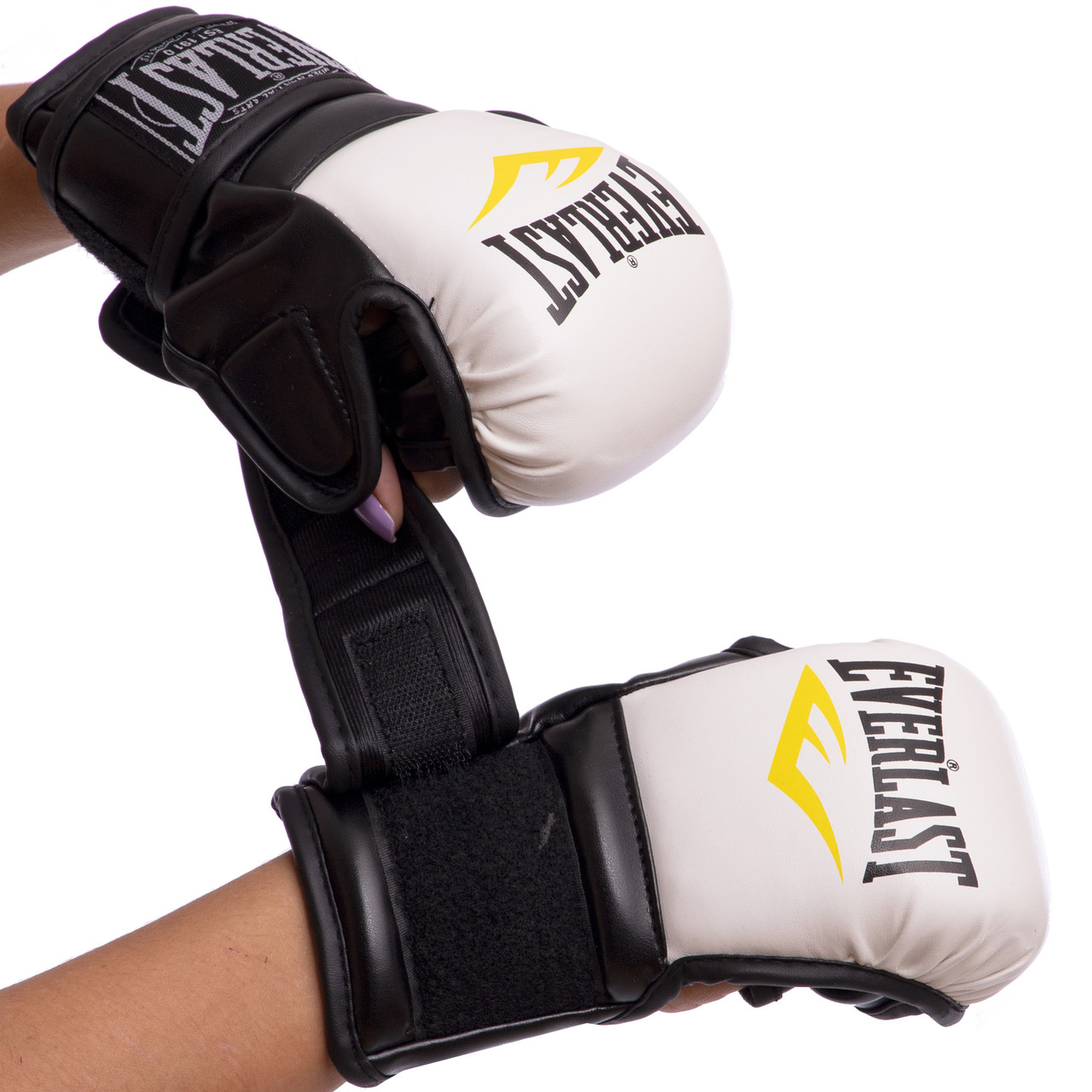 

Перчатки гибридные для единоборств Everlast Heroe 4612 размер M White-Black