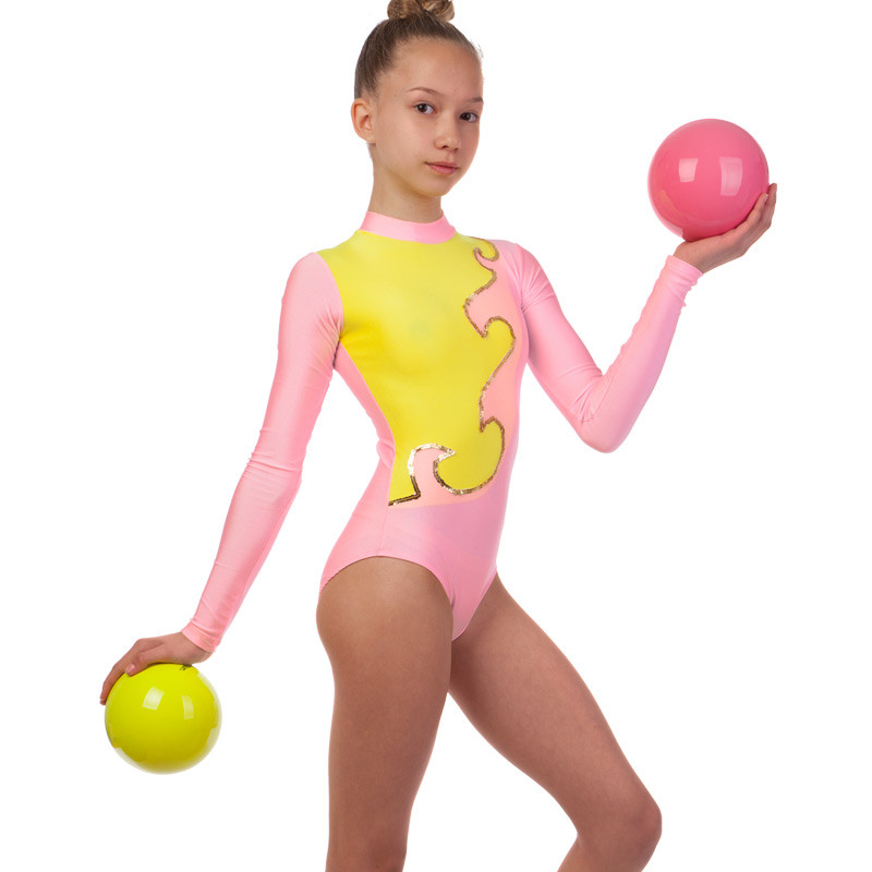 

Купальник для танцев и гимнастики Zelart Fit 1405 размер 38 рост 152-158 см Pink-Yellow