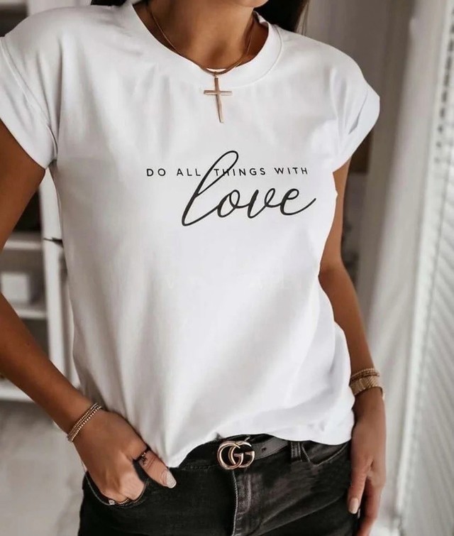 

Футболка WITH LOVE onesize - универсал Белая, Футболка WITH LOVE onesize 42-46 универсал Белая