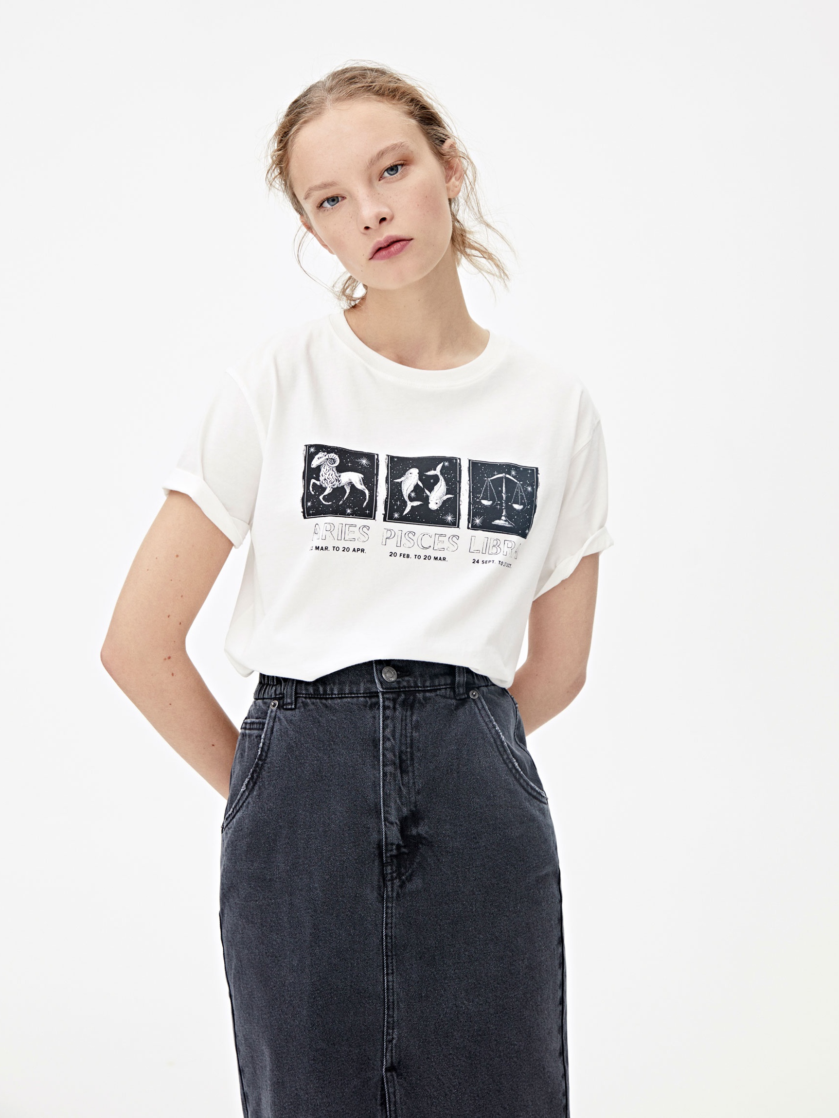 

Футболка Pull & Bear 5234/341/805  Белая, Футболка Pull & Bear 5234/341/805 S Белая
