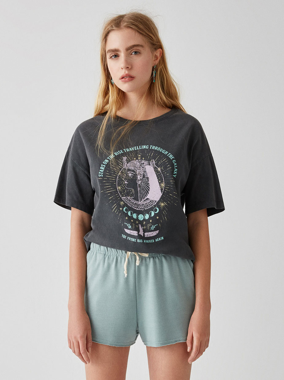 

Футболка Pull & Bear 5236/384/922  Серая, Футболка Pull & Bear 5236/384/922 XS Серая