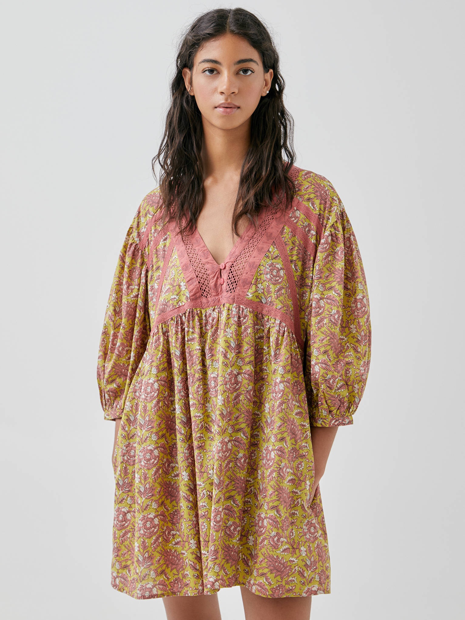 

Платье Pull & Bear 5391/343/500  Терракотовое с лимоным, Платье Pull & Bear 5391/343/500 M Терракотовое с лимоным