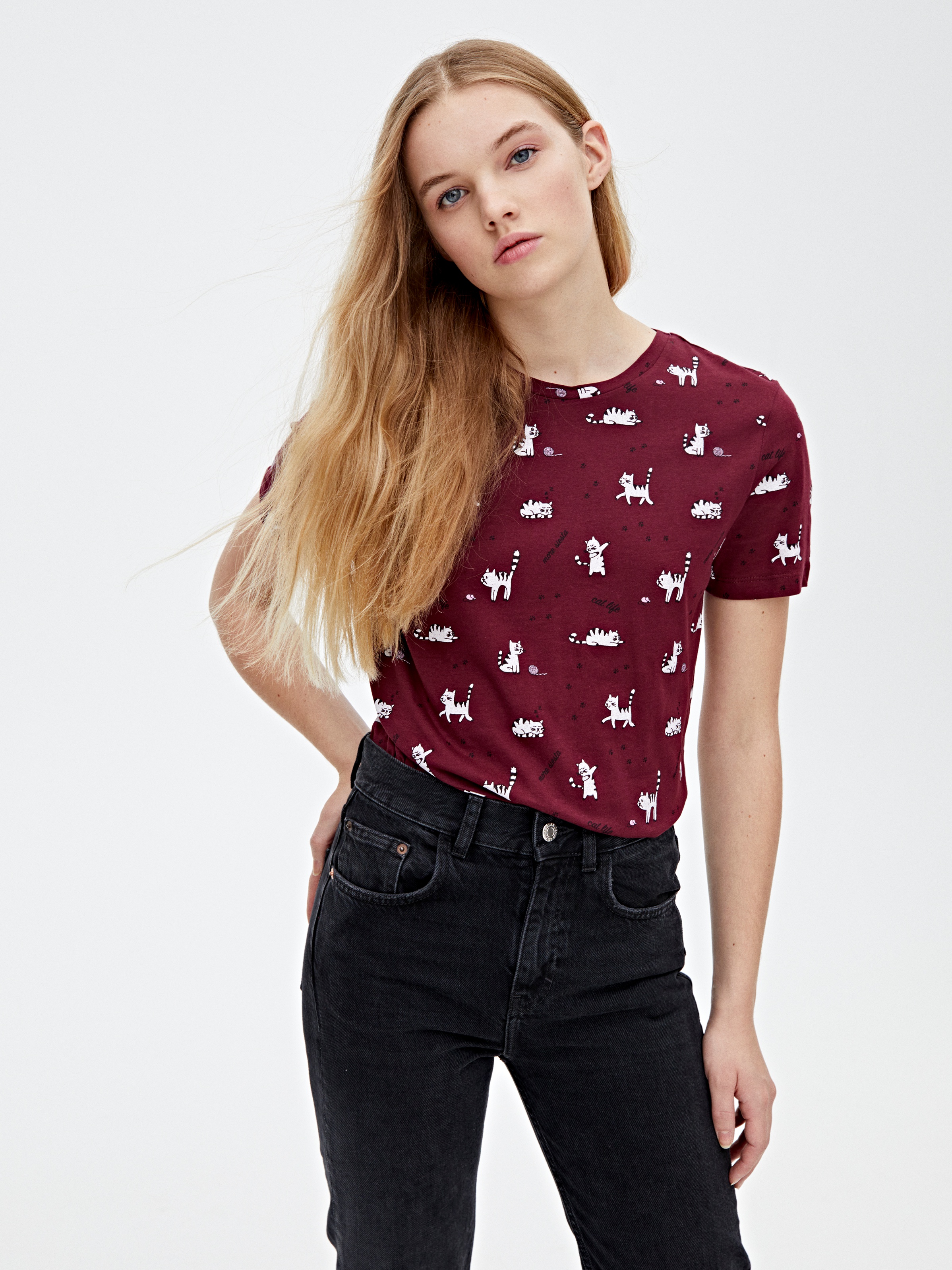 

Футболка Pull & Bear 9239/362/681 M Марсала