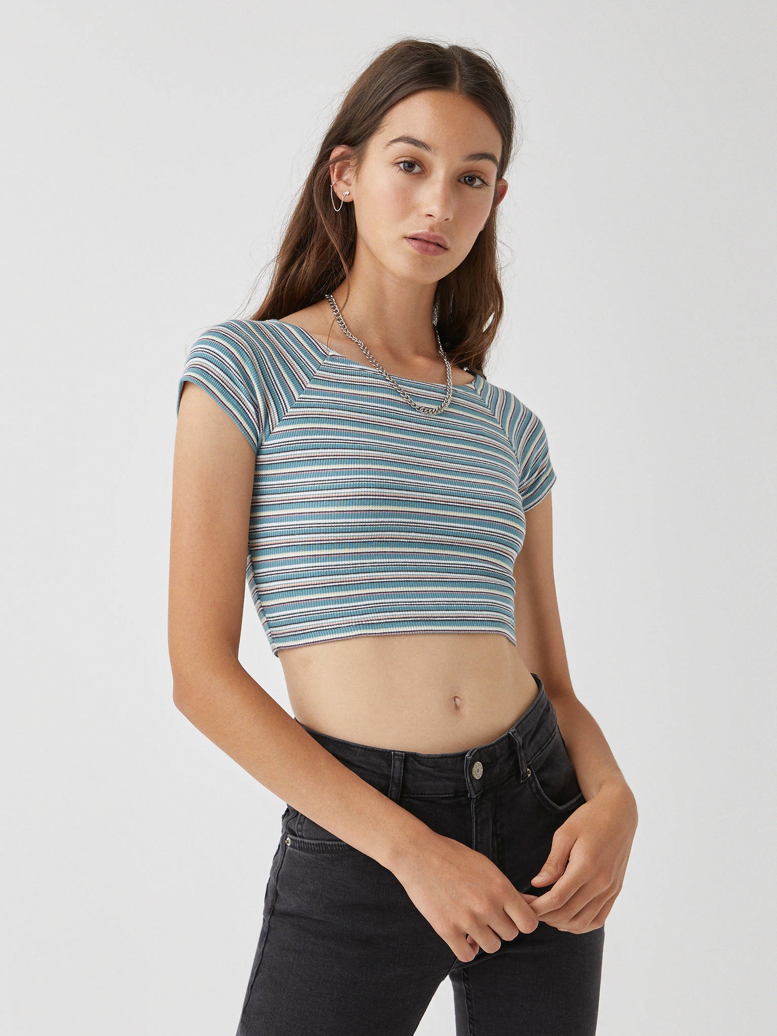 

Футболка Pull & Bear 9244/331/538  Мятная, Футболка Pull & Bear 9244/331/538 S Мятная