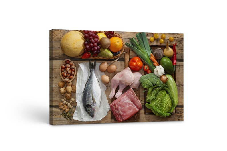

Картина на холсте Продукты на кухне 81x54 см (125)