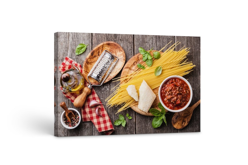 

Картина на холсте Набор продуктов спагетти 122x81 см (143)