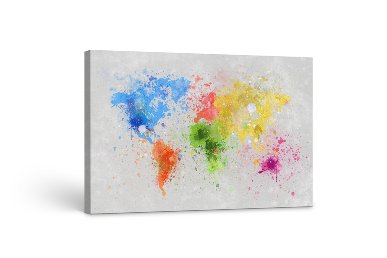 

Картина на холсте Карта мира акварель51x34 см (201)