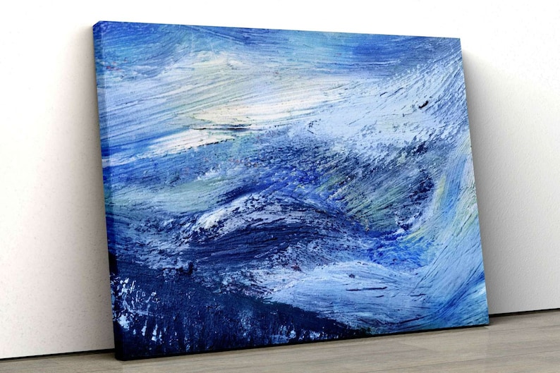 

Картина на холсте Абстракция оттенки синего51x34 см (183)