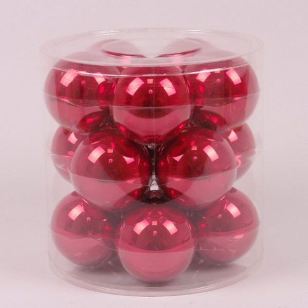 

Шарики стеклянные 8 см. красные опал (15 шт.) Flora 44606 (NAT09481)